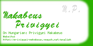 makabeus privigyei business card